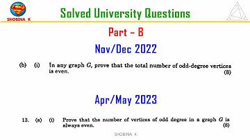 MA3354 Total number of odd vertices is even.Discrete Mathematics