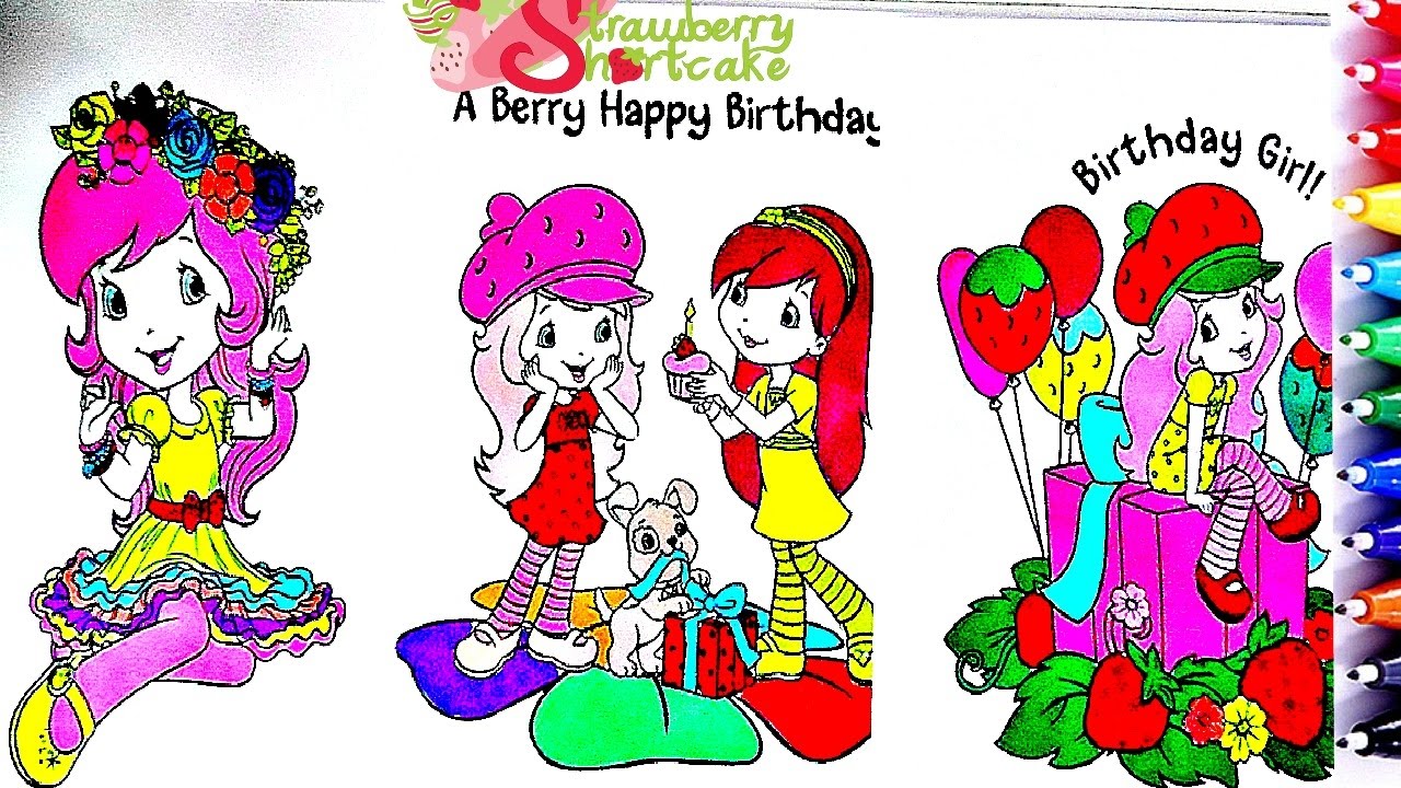 STRAWBERRY SHORTCAKE COMPILATION Coloring Book Pages For Kids To Learn