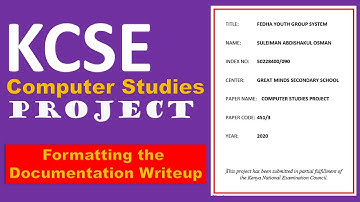 KCSE COMPUTER STUDIES PROJECT (451/3) - 2022