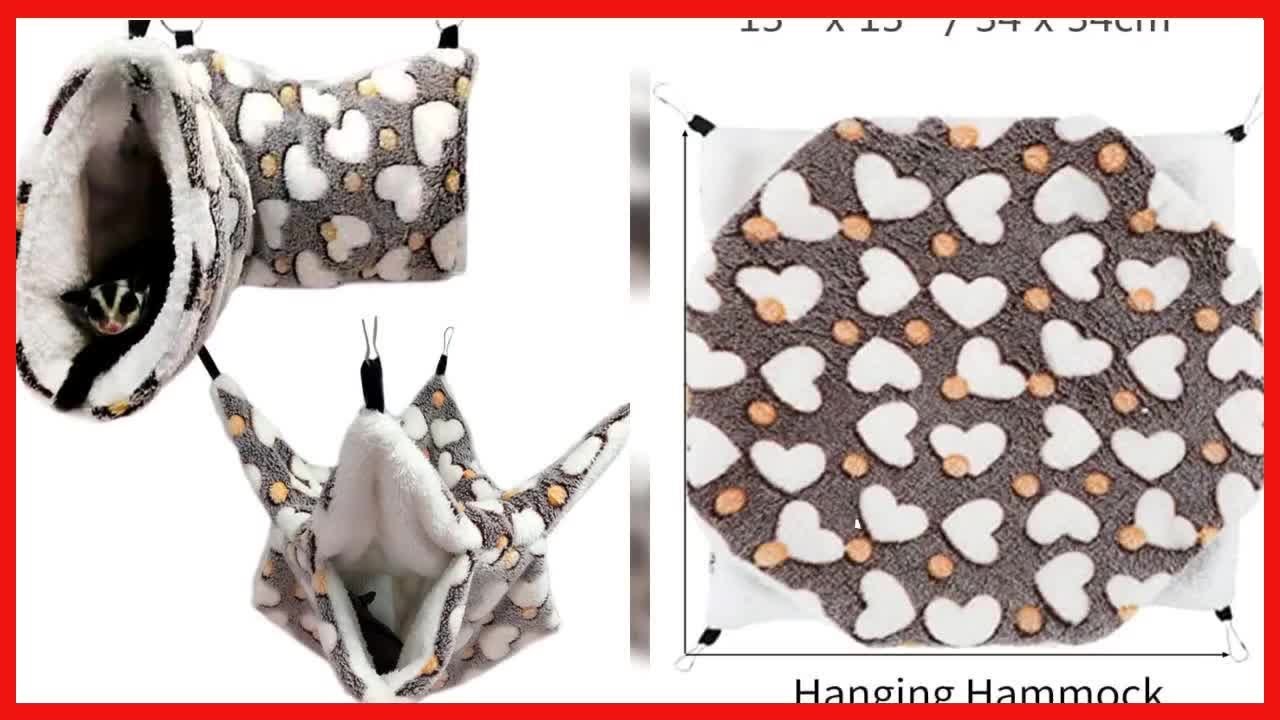 Oncpcare Hanging Tunnel Ferret Hammock Toy Set Rat Cage Accessories Warm Small Animal Hammock Bed