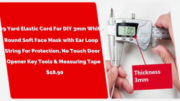 109 Yard Elastic Cord For DIY 3mm White Round Soft Face Mask with Ear  8/16/2020 8:24