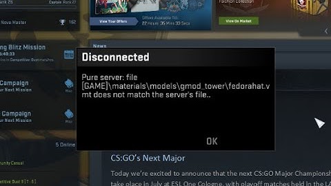 CS GO How to fix "pure server file does not match the server