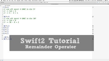 Swift2 Tutorial #13: Der Remainder Operator (Modulo in Swift)