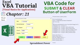 Submit UserForm Data to Excel Sheet in VBA | Chapter 21