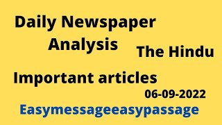 Daily News Analysis | Important Articles| The Hindu | IAS/JKAS #newsanalysis #jkas #ias #upsc #emep