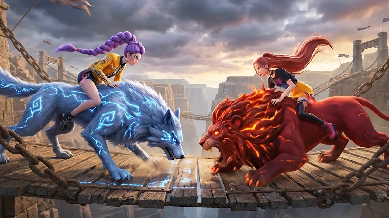 RUMI VS MIRA: RUMI Wins The Magic Thunder Wolf Racing Championship! - KPOP Demon Hunters