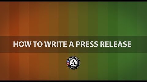 How to write a press release