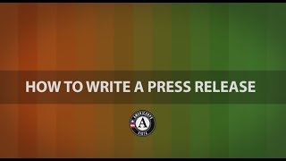 How to write a press release