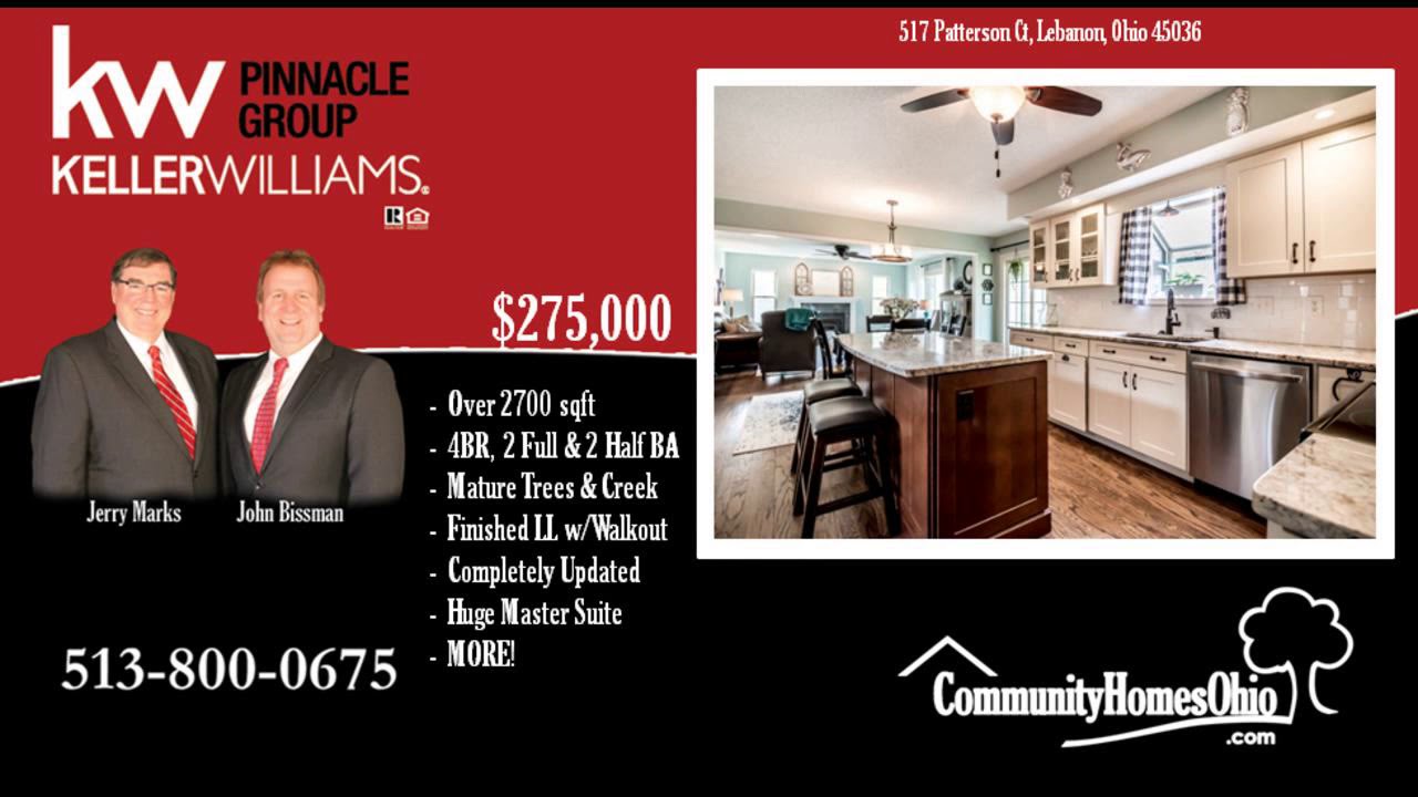 Lebanon OH Homes for Sale  4 Bed Home for Sale with Huge Master Suite & Bath