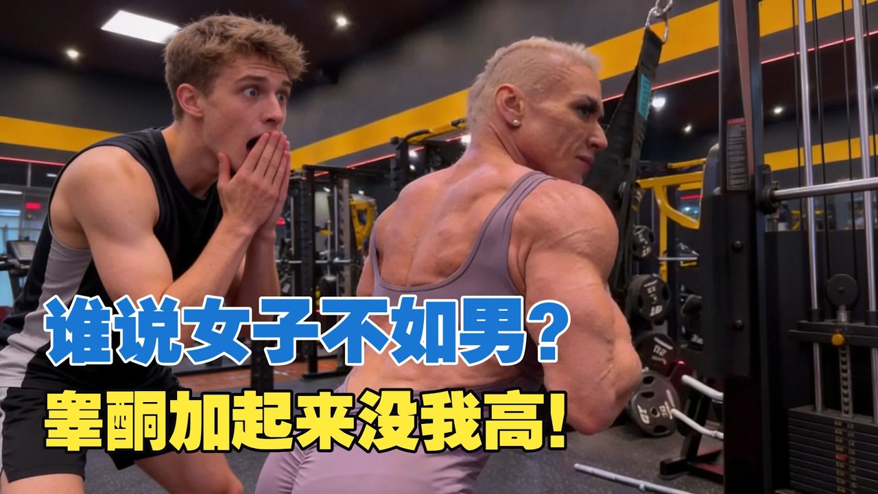 女子健美千倍睾酮，生化母体雌躯化雄 #健美 #健身