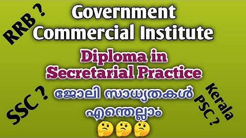 What are the job opportunities of Diploma in Secretarial Practice, Govt. Commercial Institute