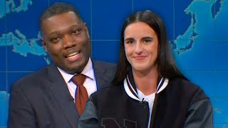 Caitlin Clark Crashes ‘SNL’ to Shame Michael Che for Hating on Women’s Sports