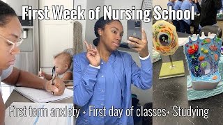 FIRST WEEK OF NURSING SCHOOL VLOG 2023| Nursing School Anxiety+Studying+First Day of Classes &amp; More