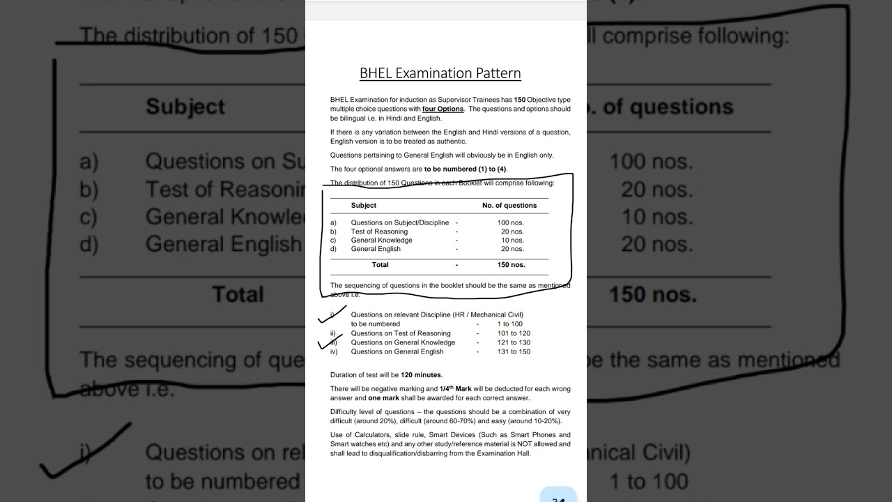 BHEL EXAM PATTERN (MECHANICAL,CIVIL ETC)📌♦️♦️