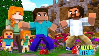 STEVE RISES FROM THE DEAD & SAVES HIS FAMILY'S LIFE!! Minecraft LIFE of ALEX & STEVE