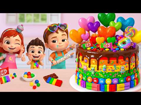 Best Miniature Rainbow Cake Tutorial 🌈 Sweet Colorful Mini Chocolate Heart Cake Recipe 🎂 Yummy Teeny