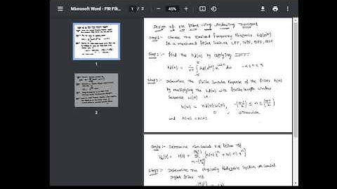 Design of FIR Filters Using Window Method