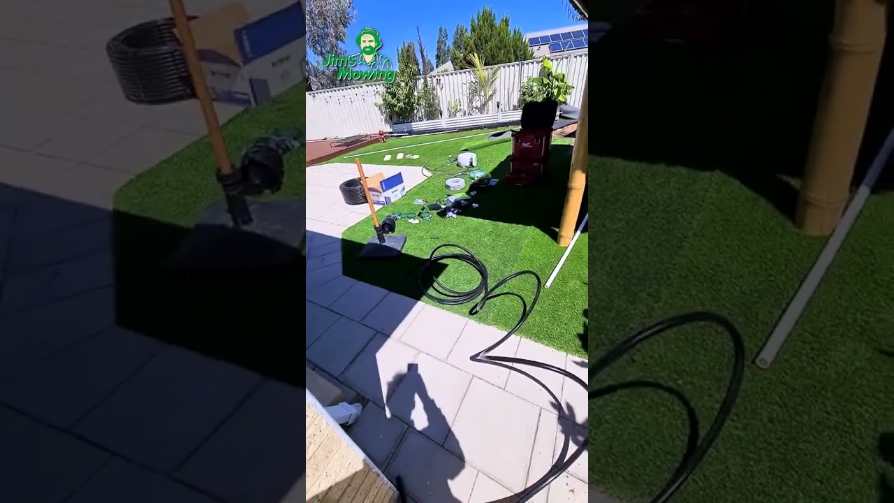 How to install an irrigation system? #irrigation #jimsmowing #gardening #gardeningtiktok