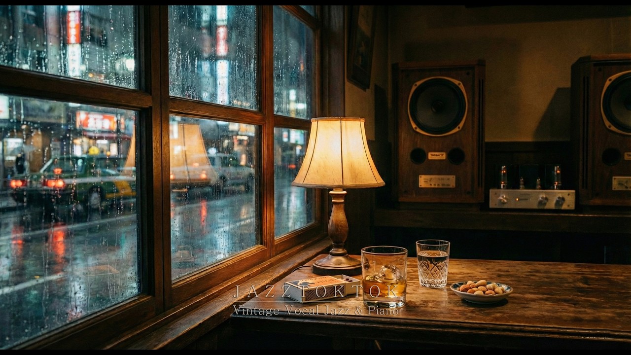 【夜カフェ】雨の日の東京タワーとジャズ喫茶。大人の孤独を癒す極上のブルーススウィング (作業用・睡眠用BGM)