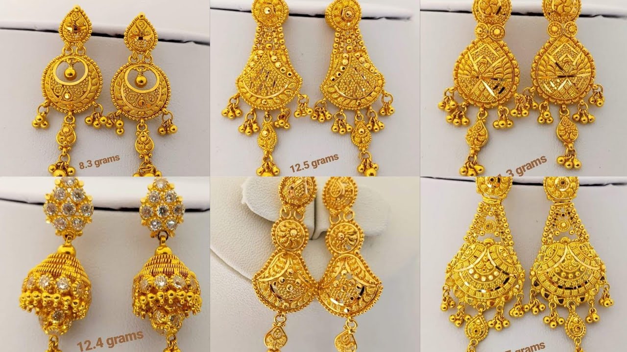 Light weight Jhumka design 4 grams and 8 gram - YouTube