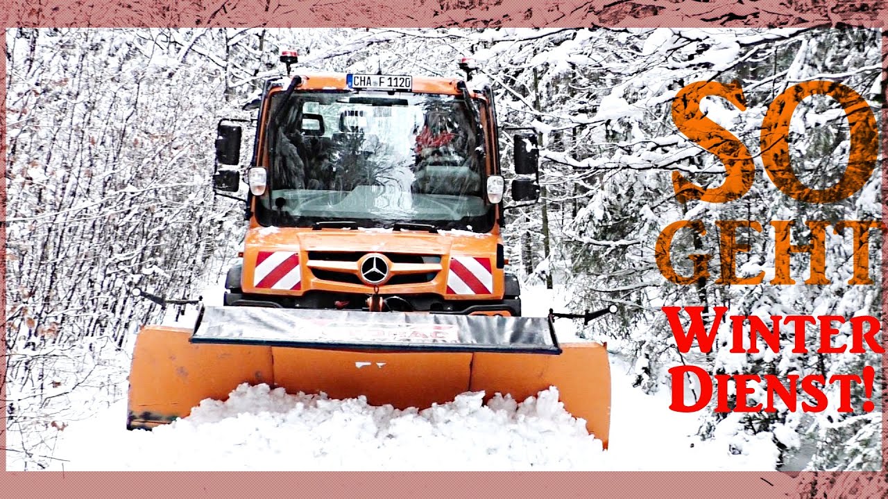 Eingeschneit? Neuer Unimog U427 beim Schneeräumen im Wald von Falkenstein | 6-Zylinder Sound