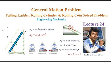 Falling Ladder General Motion Problem ǀ Rolling Cylinder & Coin Solved Problem ǀ Engg. Mech. L 24