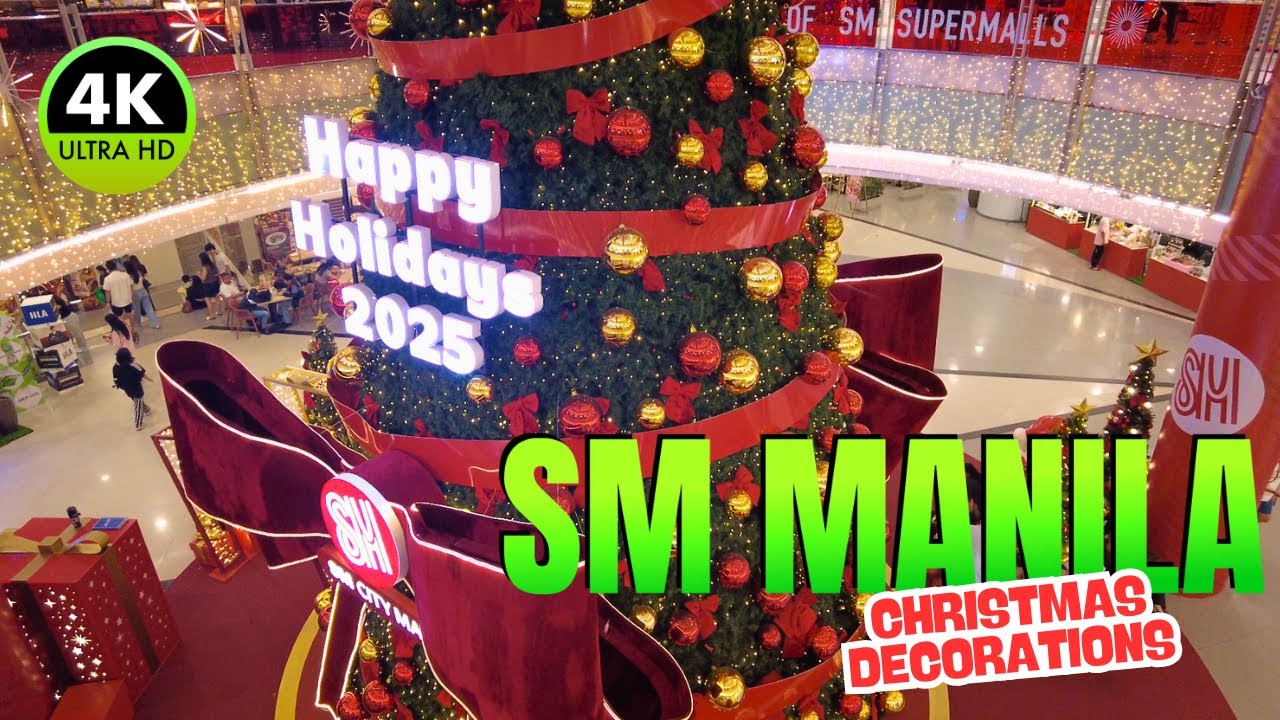 [4K] SM City Manila Tour  Christmas Decorations 2025 Holiday Vibes!
