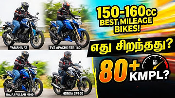 80+ KMPL Mileage தருமா? 😱 Top 5 Best Mileage Bikes (150-160cc) in Tamil ! | Mileage King 👑