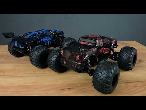 Дитяча машинка на радіокеруванні з підсвіткою Enoze Чорний з Жовтогарячим, видео 1