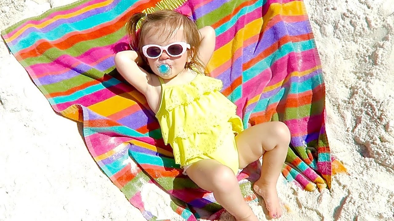 ADORABLE SUNBATHING BABY! YouTube