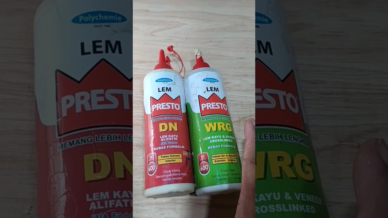 lem kayu Presto , perbedaan DN dan WRG 