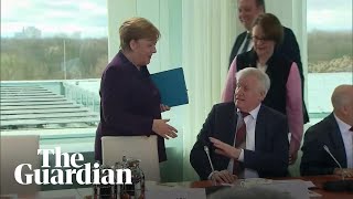 When the german chancellor extended her hand to interior minister,
horst seehofer, he refused shake it and waved away, as coronavirus
cases reache...