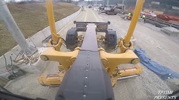 Motor Grader Grading For The Railroad (Inside The Cabin) -Skilled Operator