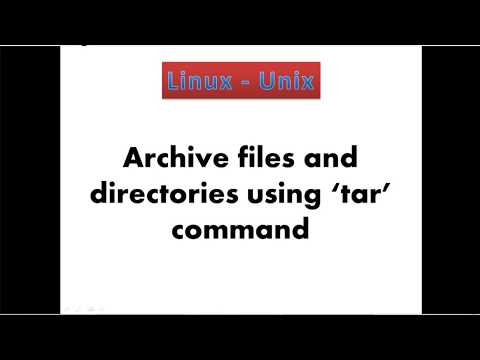 15. Archiving files and directories using "tar" commands