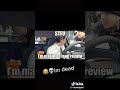 Making a food review while girl bangs on window