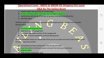 Marine boiler & steam engineering course Management & Operational Level DG Shipping exit exam Q&A S2