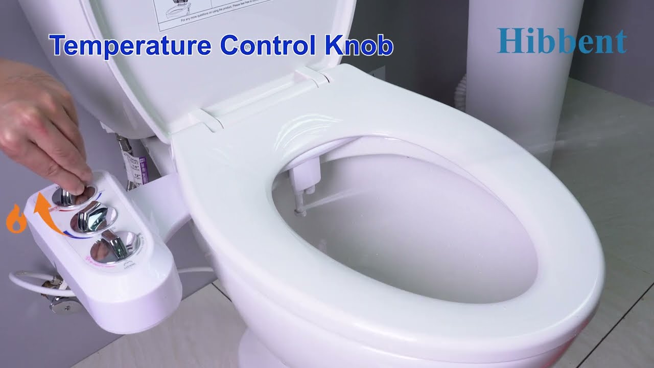 Hibbent Kit douchette Bidet pour WC, dispositif d’eau chaude et froide qui  se fixe sur le siège de toilette, vaporisateur d’eau fraîche non électrique