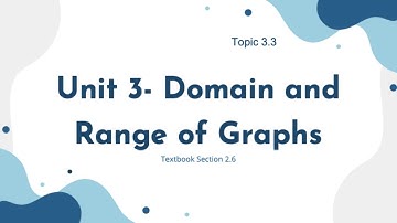 3.3 Domain and Range of Graphs