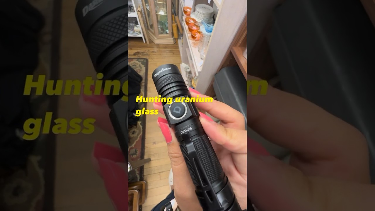 Hunting uranium glass on my local antique store. Link to the uv light 