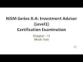 NISM Series-XA: Investment Adviser (Level1) ll Chapter - 11 ll Mock test