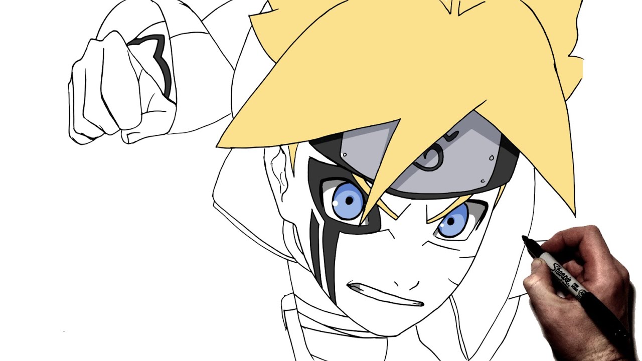 How To Draw Boruto (Karma), Step By Step