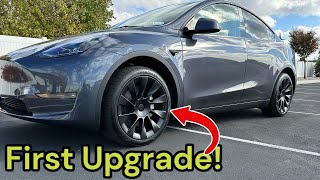 My First Tesla Model Y Upgrade!  Those Hub Caps Had to Go!  Model Y 20 inch Induction Wheels