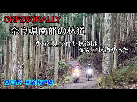 Crf250rally 奈良県南部の林道 やっと見つけた林道は泥んこ林道やった 狭戸林道 奈良県東吉野 Youtube
