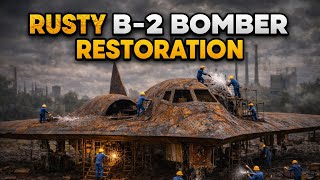 Rusty B-2 Bomber Restoration With Tiny Workers