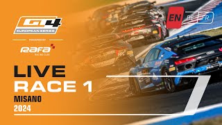 LIVE I Race 1 I Misano I GT4 European Series Powered by RAFA Racing Club 2024 (English)