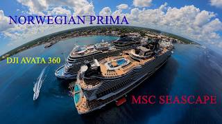 Epic 360 Drone View: MSC Seascape & Norwegian Prima in Cozumel! 🚢 (Our First in a Year!)