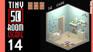 50 Tiny Room Escape 14 Care Walkthrough (3 Cards)