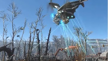 Vertibird vs 50 Synths - Fallout 4