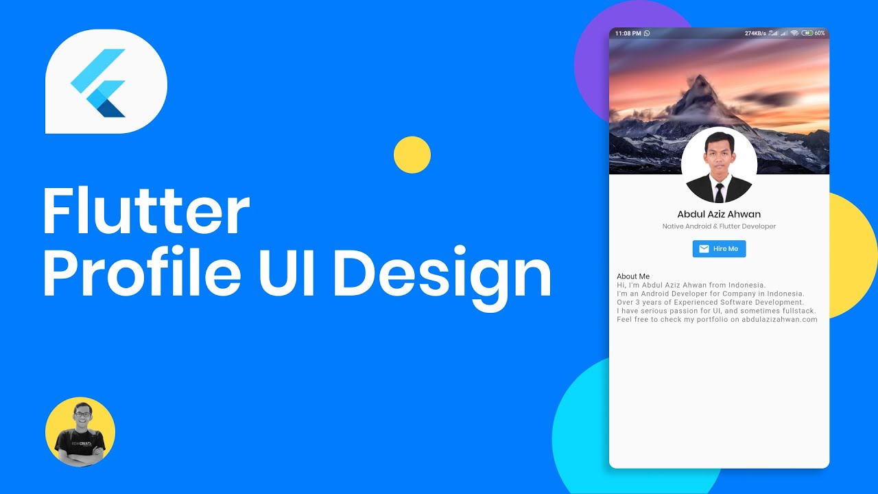 Flutter UI Tutorial - Designing Profile Page UI Design in Your App