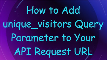 How to Add unique_visitors Query Parameter to Your API Request URL